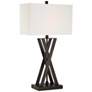2_Lite Source Fonda 30" High Dark Bronze Outlet and USB Table Lamp