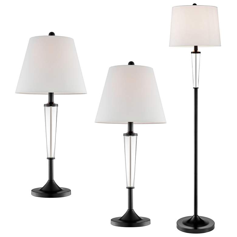 Image 2 Lite Source Freida 3-Piece Lamp Set with Glass Accents