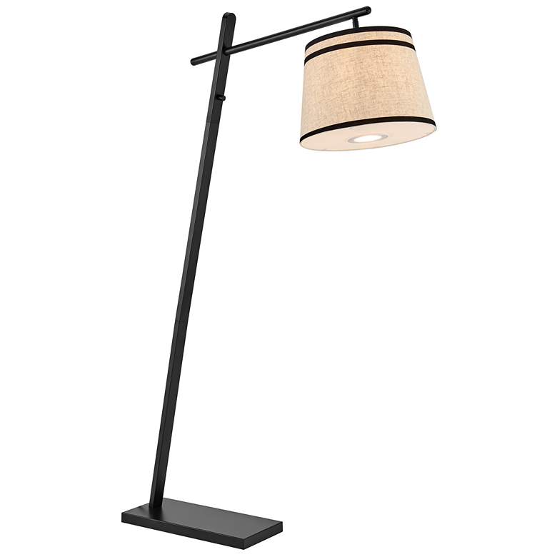 Image 1 Lite Source Gaines 62" High Black Finish Angled Base Floor Lamp