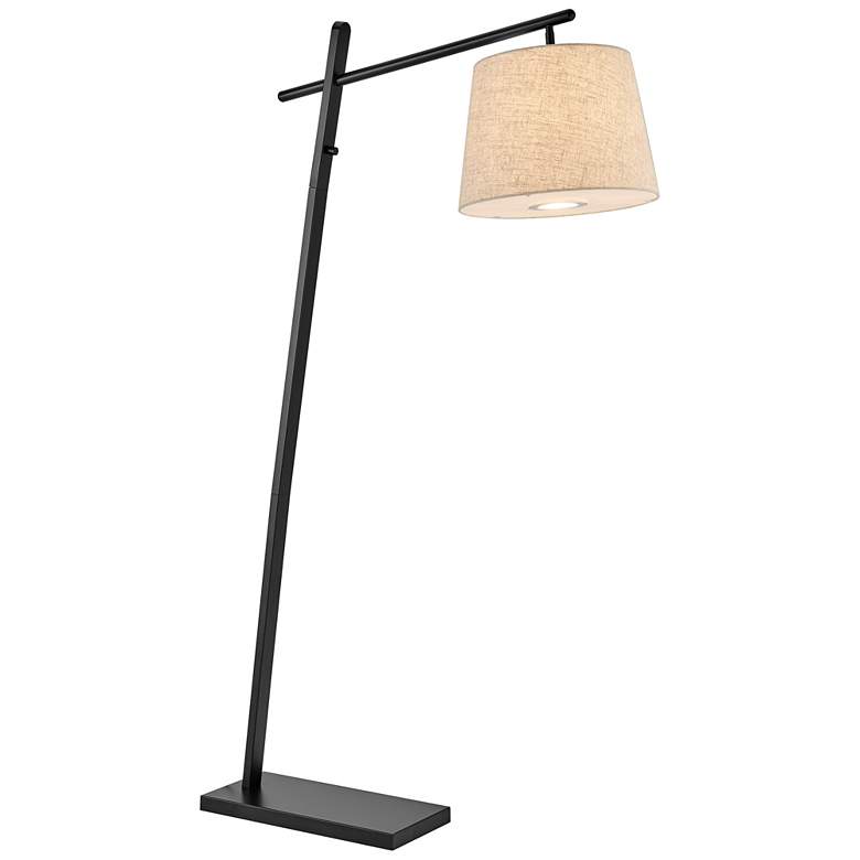 Image 2 Lite Source Gaines 62" High Modern Angled Black Base Floor Lamp