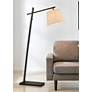 1_Lite Source Gaines 62" High Modern Angled Black Base Floor Lamp