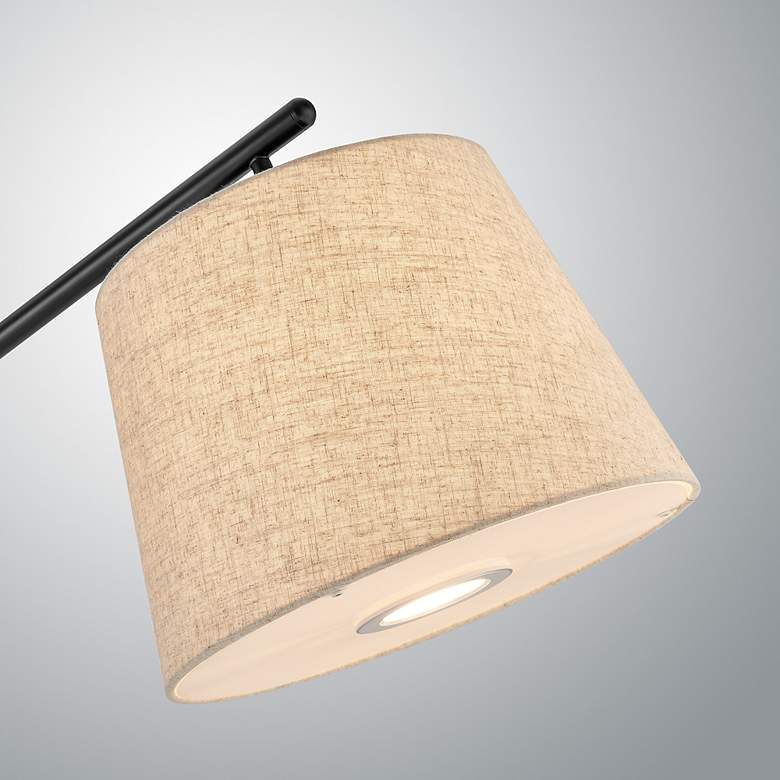 Image 3 Lite Source Gaines 62" High Modern Angled Black Base Floor Lamp more views
