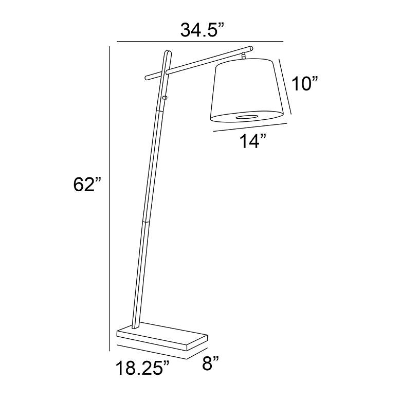 Image 4 Lite Source Gaines 62" High Modern Angled Black Base Floor Lamp more views