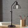 Lite Source Gaius Adjustable Height Bronze Industrial Cage Desk Lamp