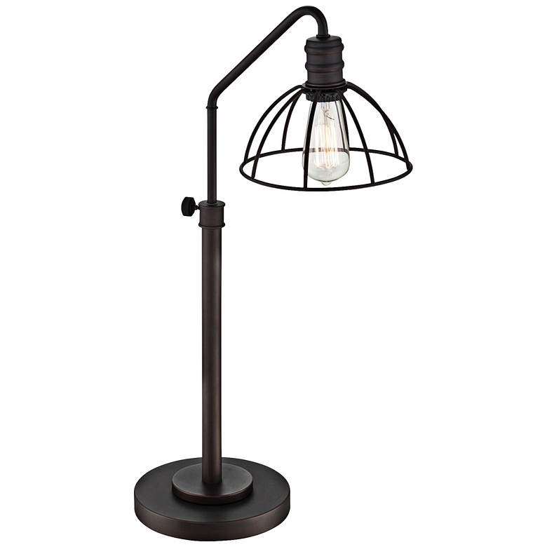 Image 3 Lite Source Gaius Adjustable Height Bronze Industrial Cage Desk Lamp more views