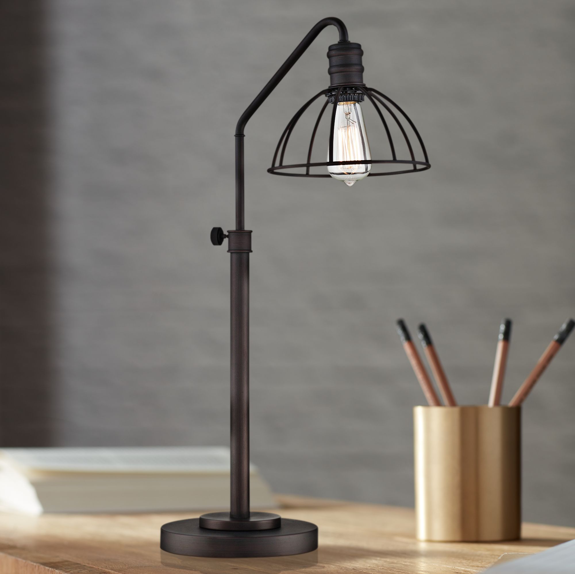 table lamp with cage shade