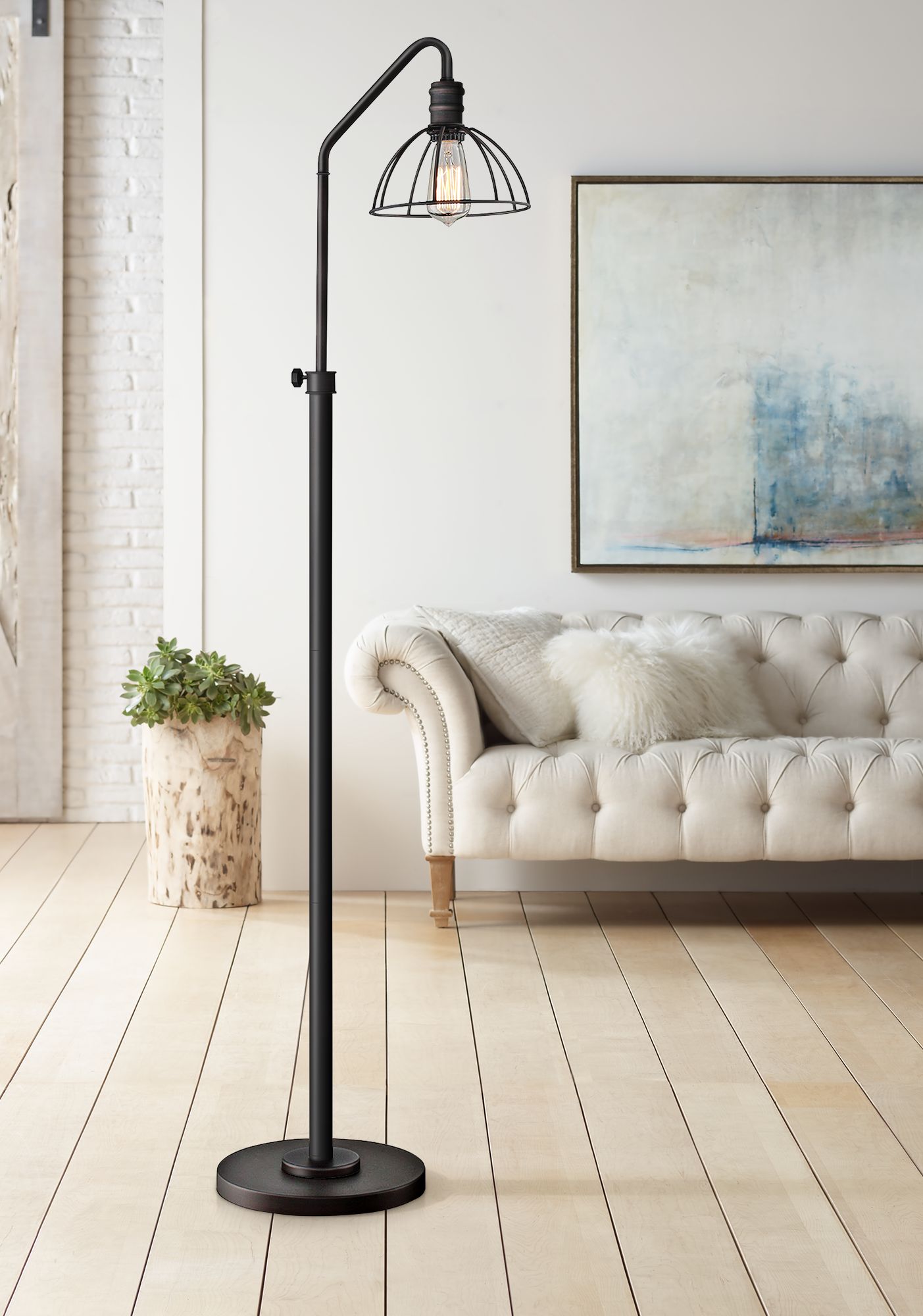 floor lamp with cage shade