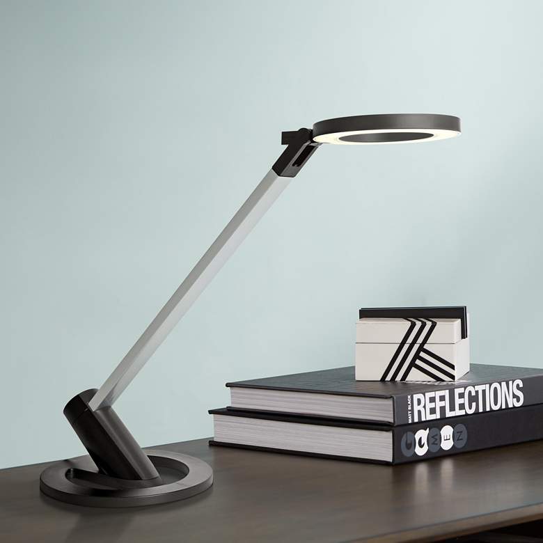 Image 1 Lite Source Galaxy Black and Silver LED Desk Lamp