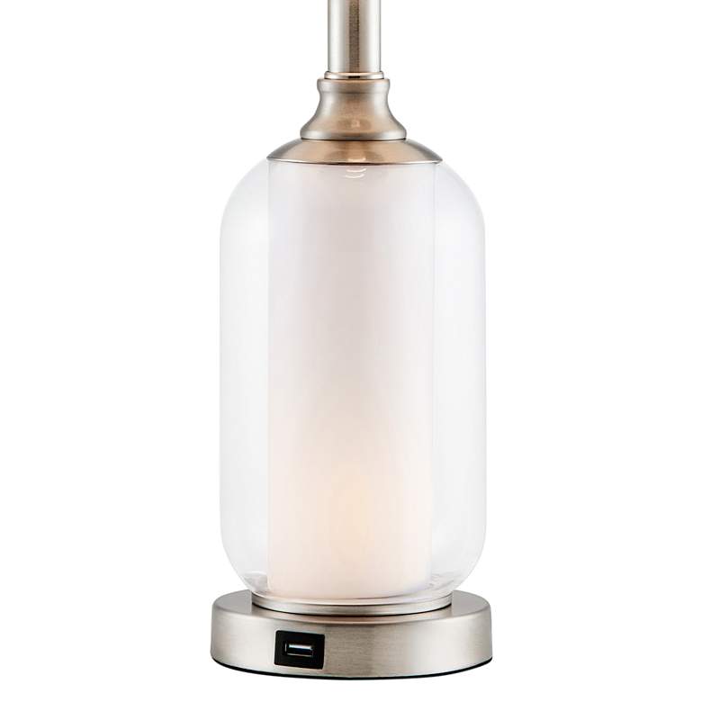 Image 4 Lite Source Garton 22 1/4" Glass Night Light USB Table Lamps Set of 2 more views