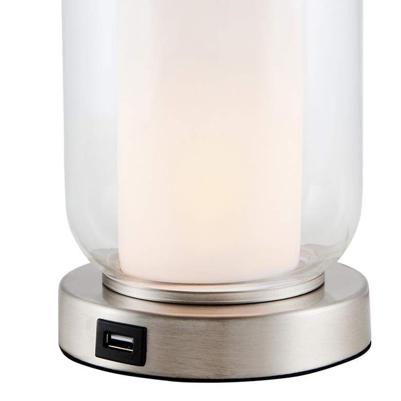 Image 5 Lite Source Garton 22 1/4" Glass Night Light USB Table Lamps Set of 2 more views