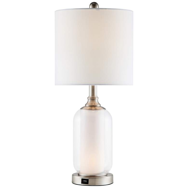 Image 6 Lite Source Garton 22 1/4" Glass Night Light USB Table Lamps Set of 2 more views