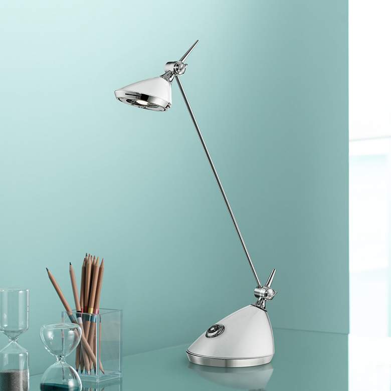 Image 1 Lite Source Geonna LED Modern White Desk Lamp