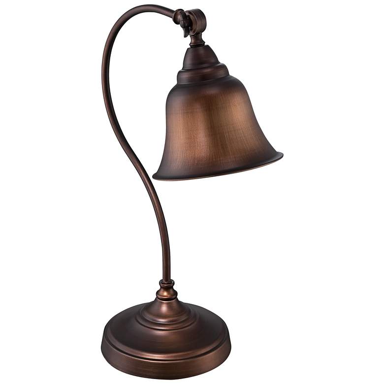 Image 4 Lite Source Gianna 21" Scroll Arm Antique Copper Desk Lamp more views