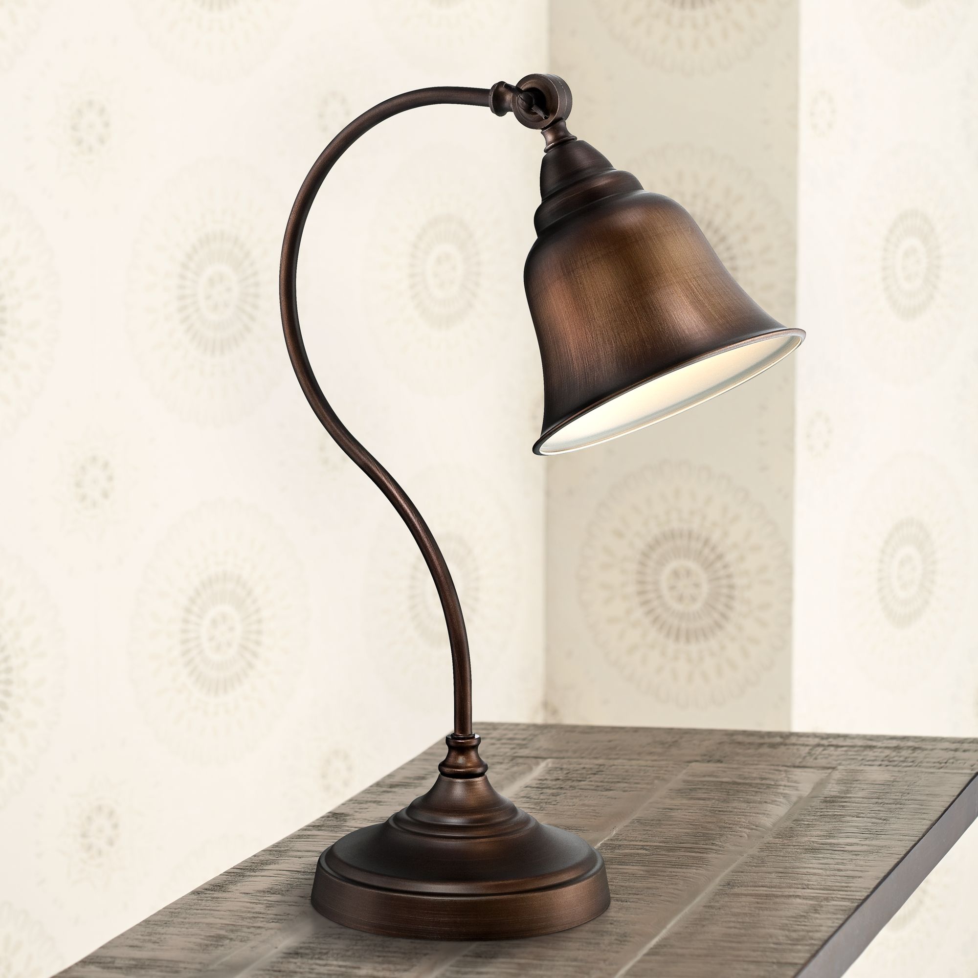 Lite Source Gianna Antique Copper Desk Lamp