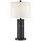 Lite Source Glanis Matte Black Metal Column Table Lamp