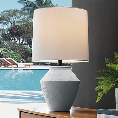 Lite Source Glenn 25 1/2" Natural Concrete LED Outdoor Table Lamp