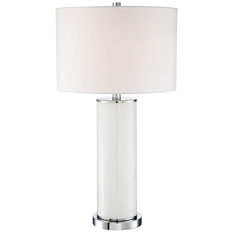 Image 1 Lite Source Gordon Gliter White Glass Table Lamp