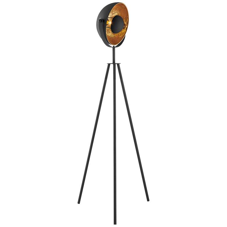 Image 2 Lite Source Gothard 60 1/4 inch Black Gold Small Spotlight Tripod Lamp