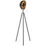 2_Lite Source Gothard 60 1/4" Black Gold Small Spotlight Tripod Lamp