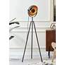 1_Lite Source Gothard 60 1/4" Black Gold Small Spotlight Tripod Lamp