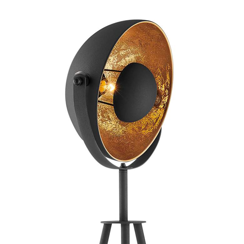 Image 3 Lite Source Gothard 60 1/4 inch Black Gold Small Spotlight Tripod Lamp more views