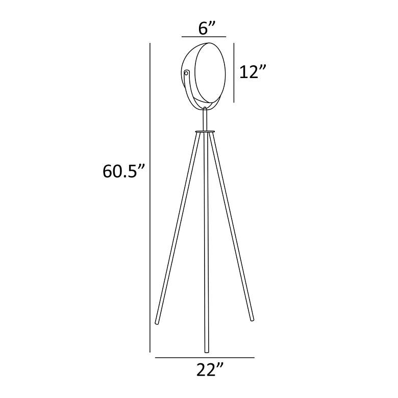 Image 6 Lite Source Gothard 60 1/4" Black Gold Small Spotlight Tripod Lamp more views