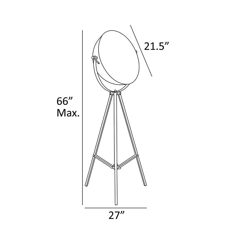 Image 7 Lite Source Gothard 65" Black and Gold Spotlight Tripod Floor Lamp more views