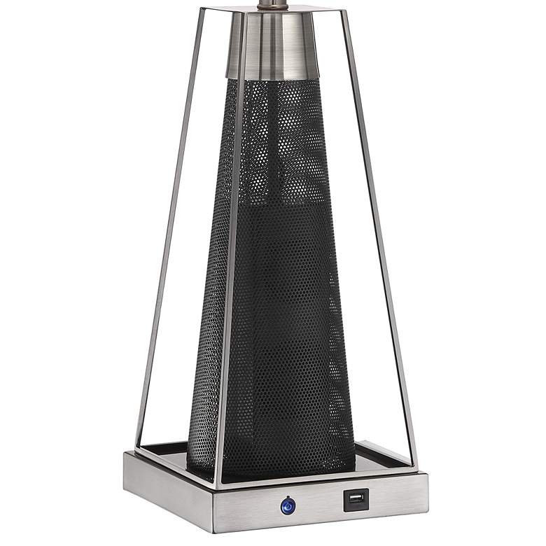 Image 4 Lite Source Granger 29" Nickel Black USB Bluetooth Speaker Table Lamp more views