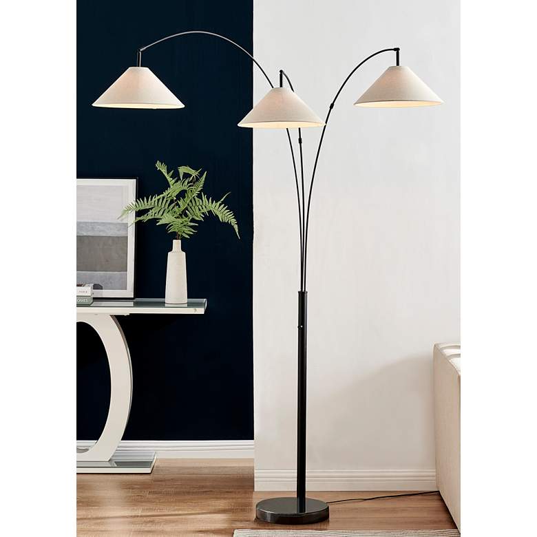 Image 1 Lite Source Hadas 88 inch High 3-Light Modern Arc Floor Lamp