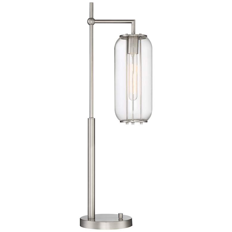 Image 1 Lite Source Hagen 30 1/4 inch Brushed Nickel and Clear Glass Desk Lamp