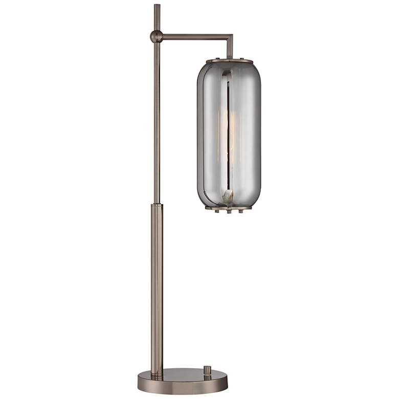 Image 1 Lite Source Hagen 30 1/4" Gunmetal and Smoke Glass Desk Lamp
