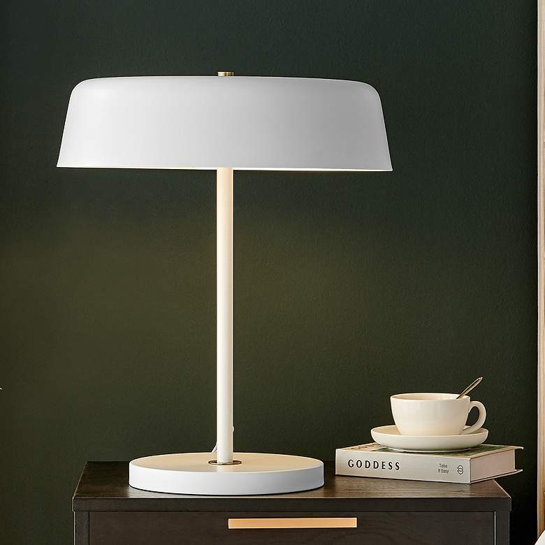 Image 1 Lite Source Hakan 19" High White Finish Modern Table Lamp