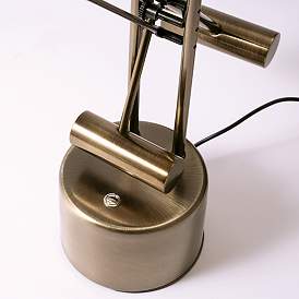 Image5 of Lite Source Halotech Adjustable Antique Brass Metal LED Modern Desk Lamp more views