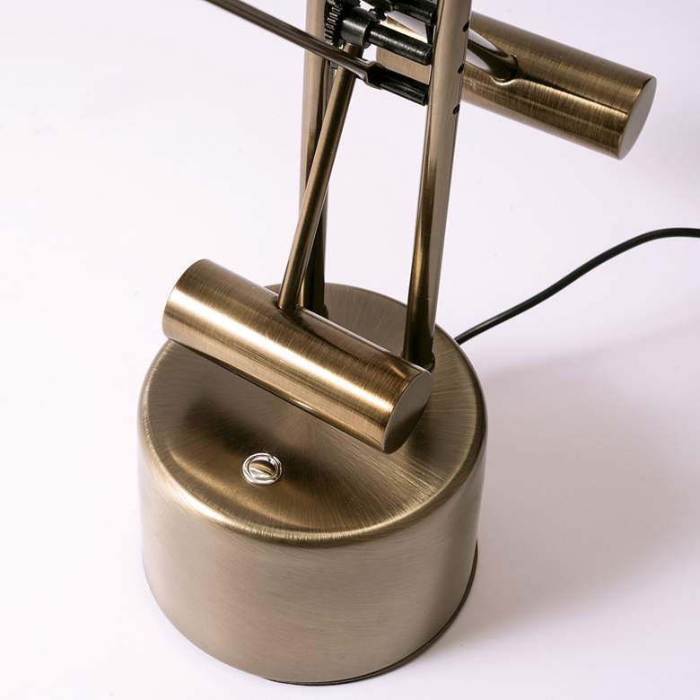 Image 5 Lite Source Halotech Adjustable Antique Brass Metal LED Modern Desk Lamp more views