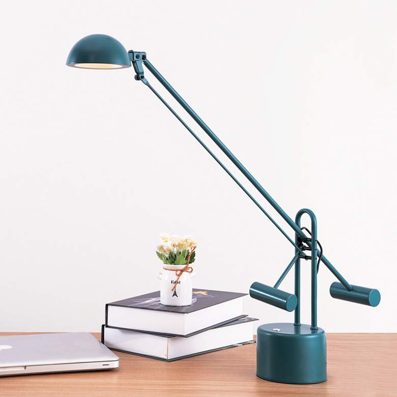 Image 1 Lite Source Halotech Blue Metal Modern LED Adjustable Desk Lamp