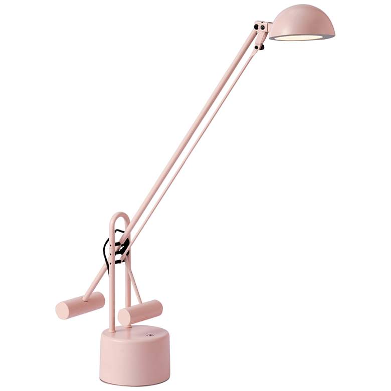 Image 2 Lite Source Halotech Peach Adjustable Balance Arm Modern LED Desk Lamp