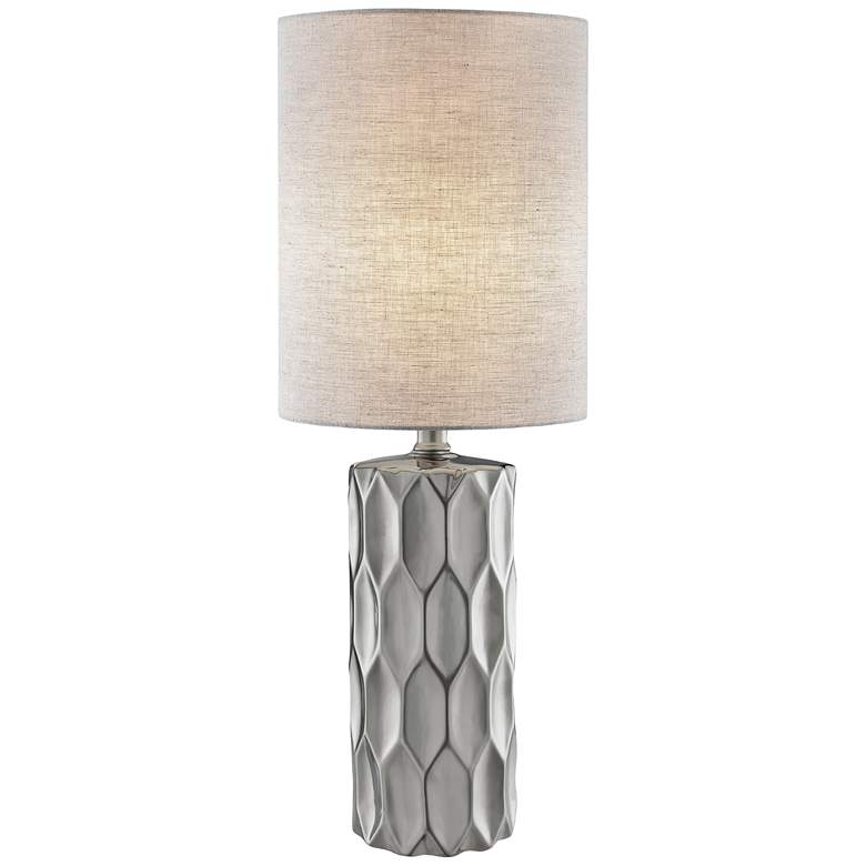 Image 1 Lite Source Halsey Silver Ceramic Table Lamp