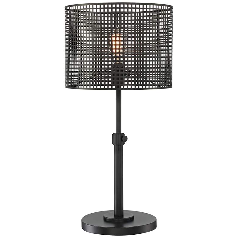 Image 2 Lite Source Hamilton 29 inch Modern Industrial Black Metal Grid Table Lamp