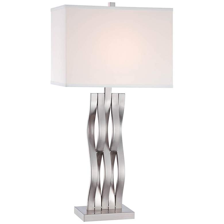 Image 1 Lite Source Hamo Waving Polished Steel Modern Table Lamp