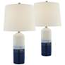 2_Lite Source Heaton 24 1/4" Blue White Ceramic Table Lamps Set of 2