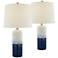 Lite Source Heaton 24 1/4" Blue White Ceramic Table Lamps Set of 2