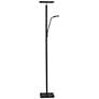 Lite Source Hector 71 3/4" Black LED Torchiere Lamp with Reading Light