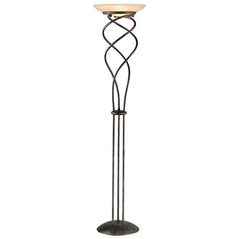 Image 1 Lite Source Helix II Rusted Gold Torchiere Floor Lamp