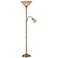 Lite Source Henley Torch/reading Combo Ab/amber Cloud Glass finish