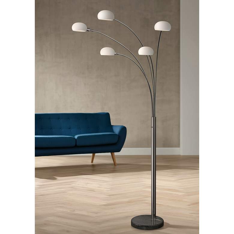 Image 1 Lite Source Ilario II Gun Metal 5-Light Arch Floor Lamp