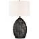 Lite Source Ivette Black Woven Rattan Table Lamp