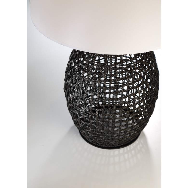 Lite Source Ivette Black Woven Rattan Table Lamp more views