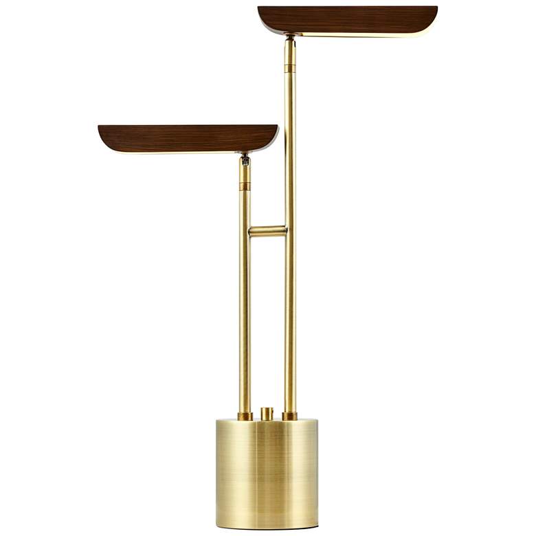 Image 2 Lite Source Jameson 26" Antique Brass Metal 2-Light LED Table Lamp
