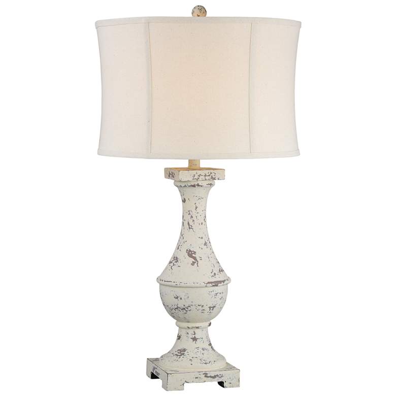 Image 1 Lite Source Janus Vintage Chic White Wash Table Lamp