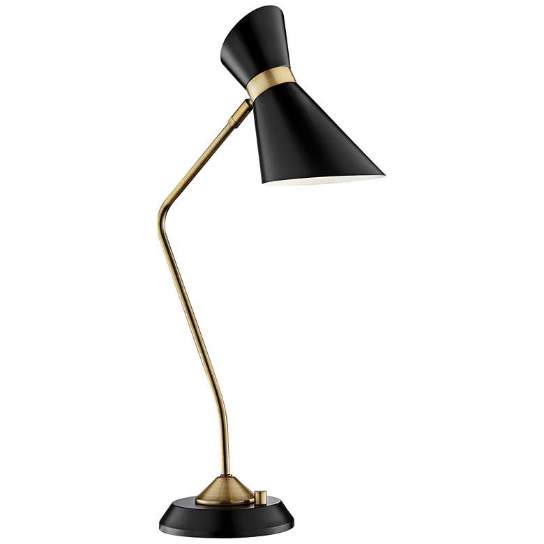 Image 2 Lite Source Jared 27 3/4 inch High Black and Brass Modern Desk Lamp